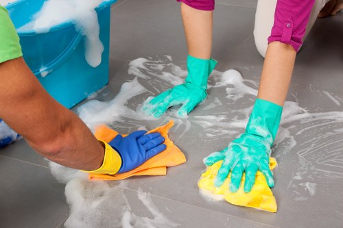 Carpet cleaner in Hollandpark treating stains on a floor